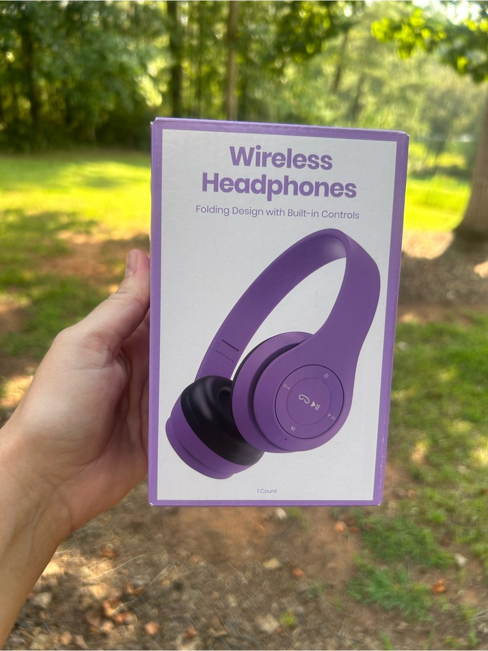 GEMS Purple Wireless Over Ear Headphones Folding Built-In Controls